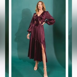 Flying Tomato Worcester Satin Midi Dress Size L